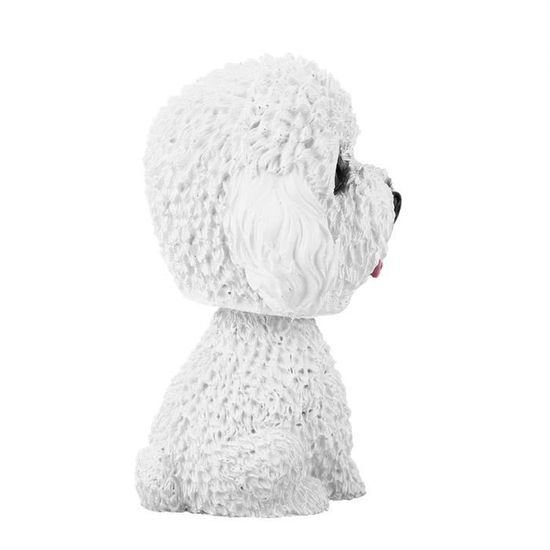 Chien Hocheur De Tête Pour Décoration Voiture - Figurine Blanche Qui Secoue La Tête En Conduisant