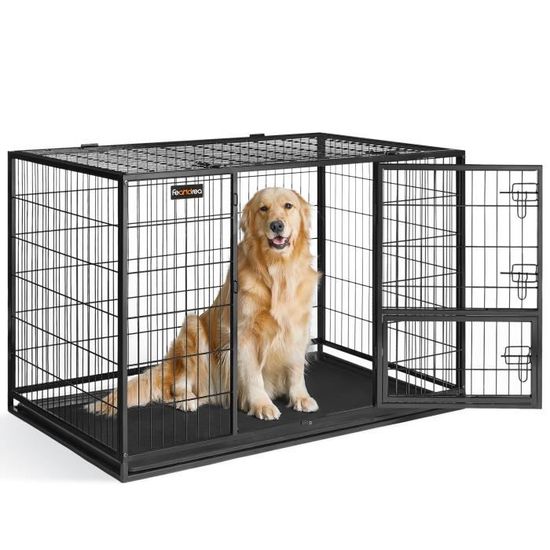 Cage de transport pour chien taille L/XL 117 x 75 x 81 CM caisse pliante  avec po