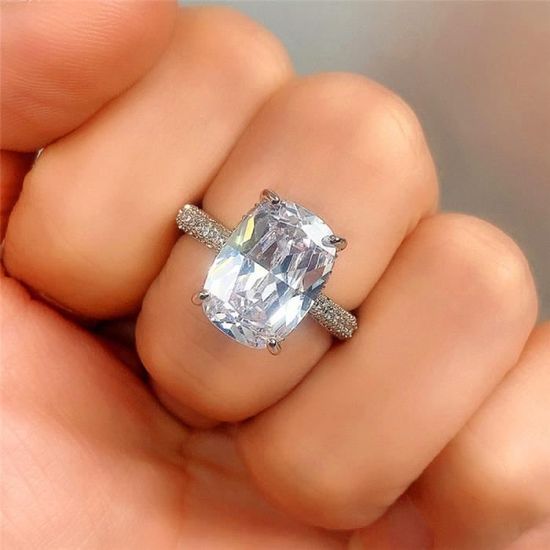 Bague Carree Pour Femme Bague De Mariage En Zircone Cubique Transparente Couleur Argent Bague Scintillante Contractee Silver Silver Achat Vente bague anneau ladies ring