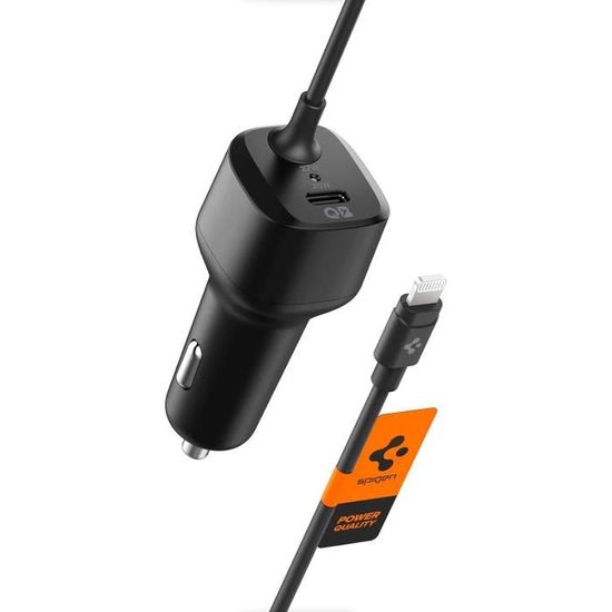 Chargeur Voiture Usb C Total 47W Pd 27W Avec Câble Lightning Intégré ...