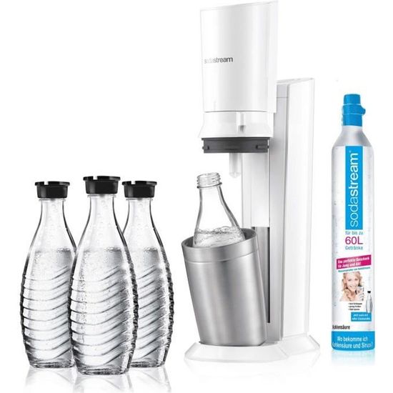 Sodastream Crystal 2.0 Machine à gazéifier avec 3 bouteilles en verre. Weiß
