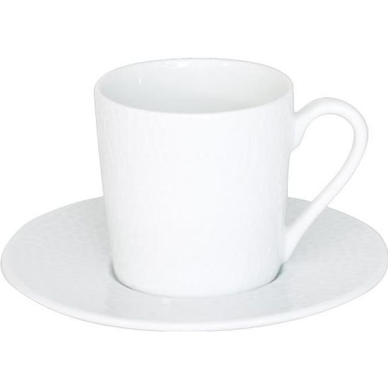 Tasse à café 12 cl et sa soucoupe Louna Relief Blanc