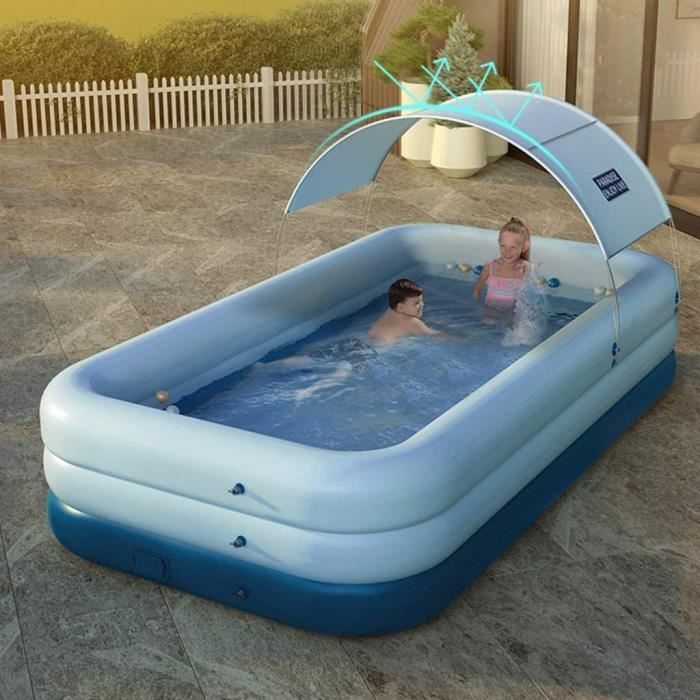 Grande piscine pliable non gonflable portable pour enfants et adultes, piscine pliable pour jardin, coque en plastique rigide, surdimensionnée