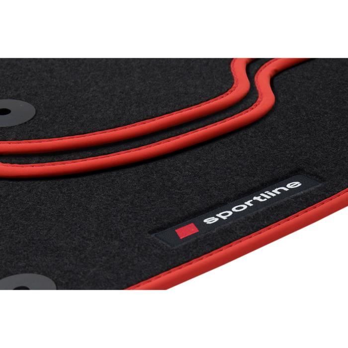 Tapis de sol Sportline adapté pour Audi A4 8E B6 / B7 année 2001-2008 [Rouge]