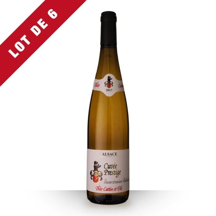 Lot de 6 - Théo Cattin Prestige Gewurztraminer 2017 AOC Alsace Bollenberg - 6x75cl - Vin Blanc