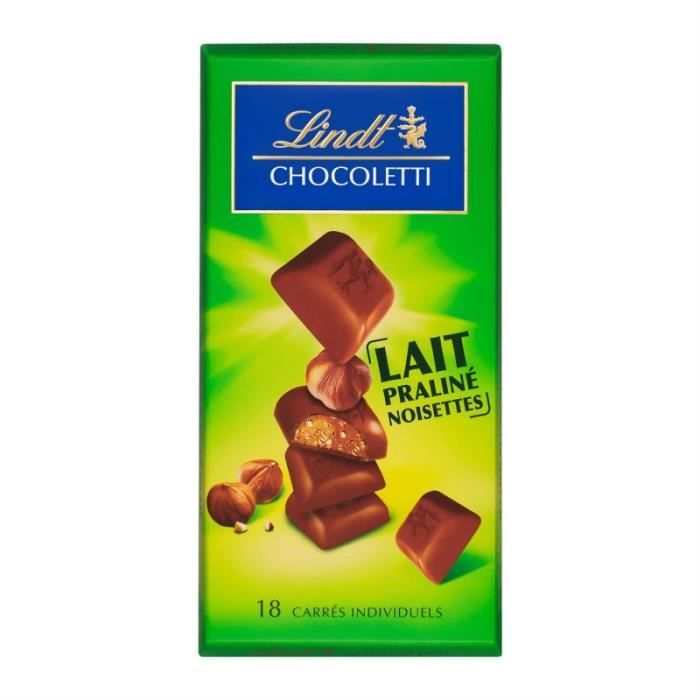 LINDT CHOCOLETTI - Chocoletti Lait Noisettes 100G - Lot De 4