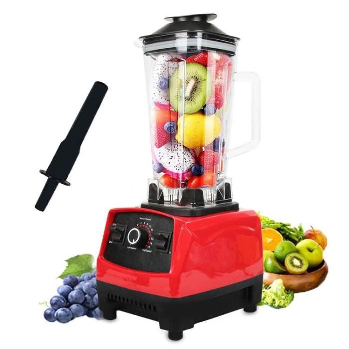 LEXLIFE Blender Sans BPA + Agitateur - 2 L - 2200W - réglage à 15 vitesses - Mixeur Multifonctionnel en acier inoxydable