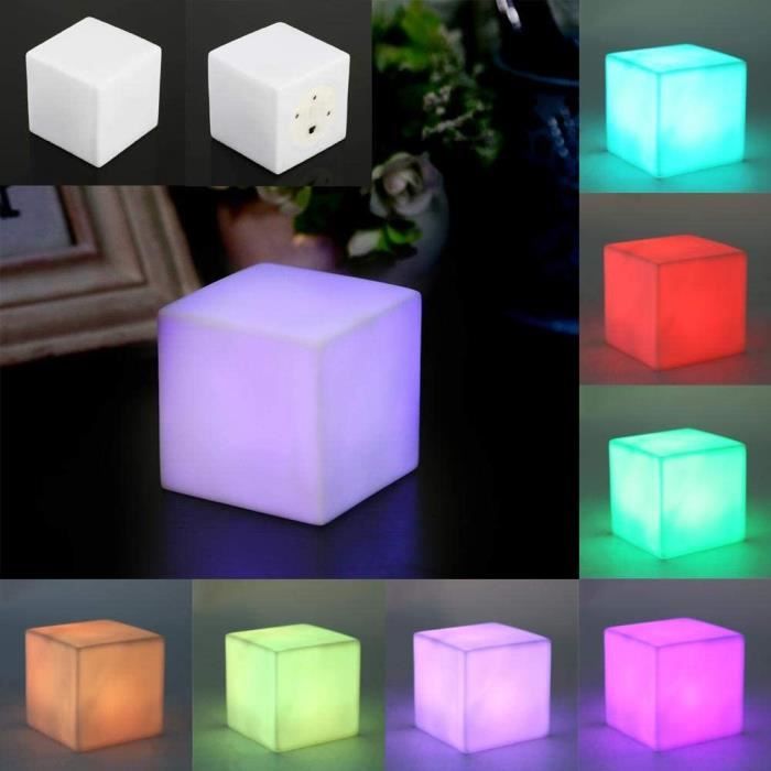 LED Night Light Coloré Changeant D'ambiance Cube Lampe De Table Lumineuse Gadget Lampes De Vestibule Romantique Lampes Mu188