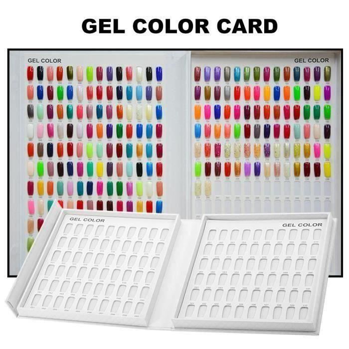 QQ 216 Couleurs Blanc Tableau D 'Affichage Professionnelles Nail Art Gel Polonais Conseils Graphique Color Card..... -