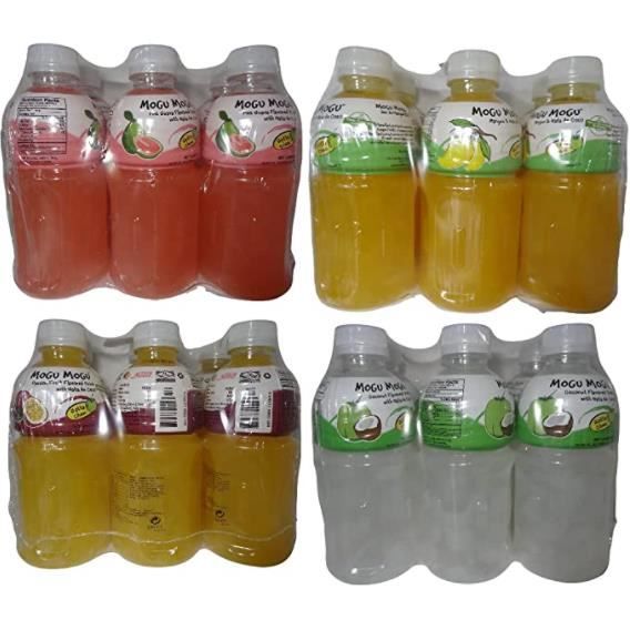 Mogu Mogu assortiment n°2 : goyave, mangue, fruit de la passion, noix de coco 24 x 32 cl