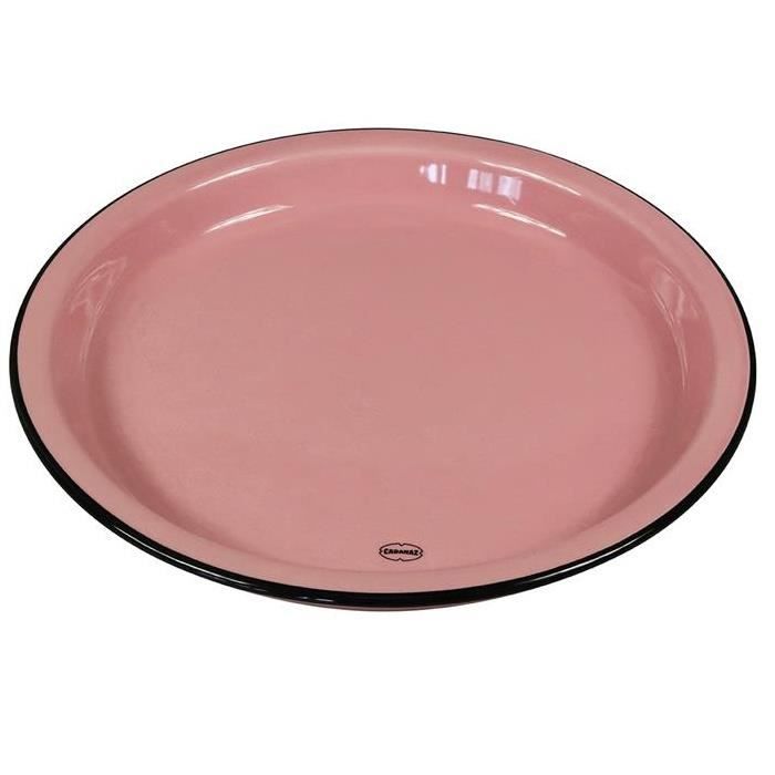 Cabanaz assiette à dîner Grande assiette en céramique rose saumon de 27 cm