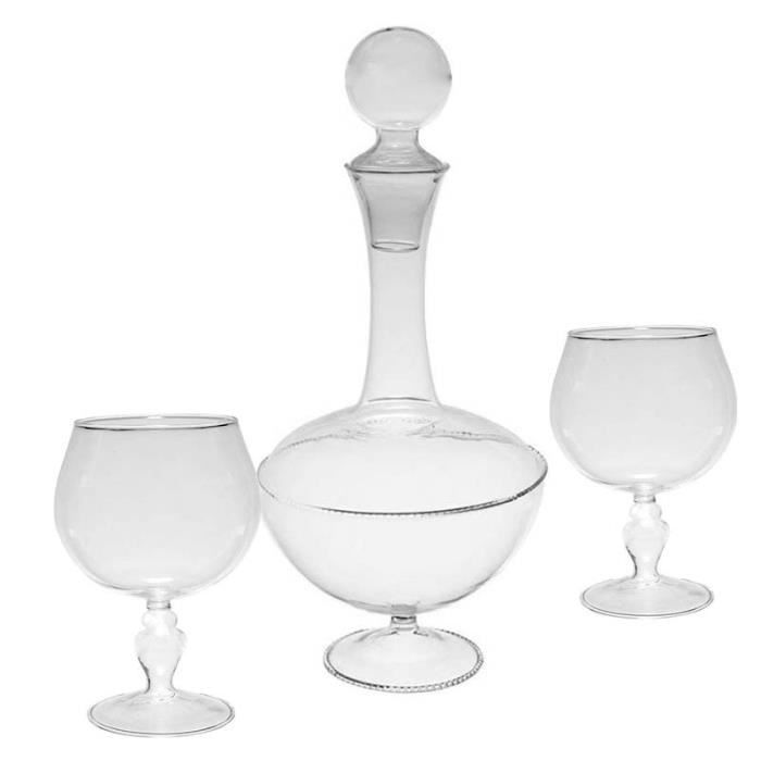 Coffret carafe 6 verres dégustation 1l 15 cm Transparent
