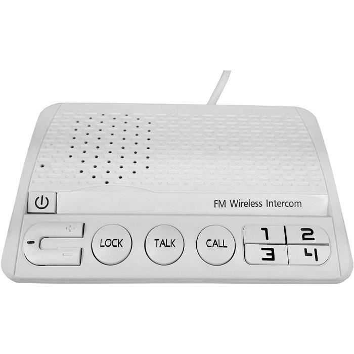 INTERPHONE SECTEUR SANS FIL MAIN LIBRE 4 VOIES INTERCOM 4 CANAUX COMMUNICATION