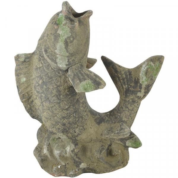 Poisson décoratif en terre cuite - 35,8 x 16 x 42,5 cm