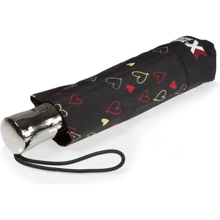 Isotoner Parapluie femme x-tra solide anti retournements coeur croisé