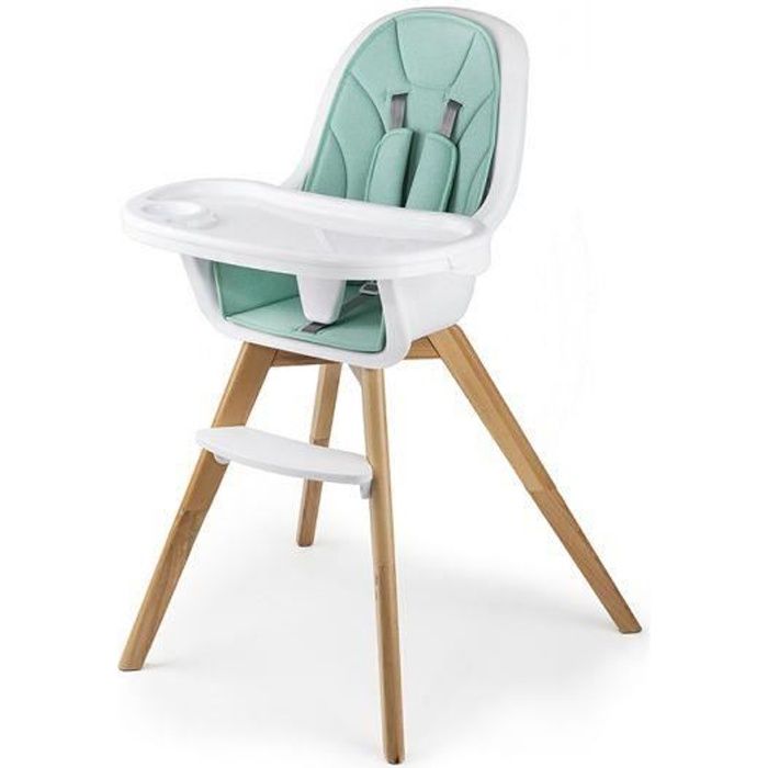 Kinderkraft TIXI Chaise haute bébé 2en1 Evolutive de 6 mois à 5 ans Turquoise