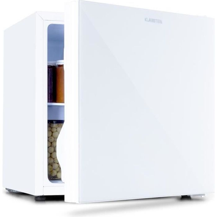 Mini réfrigérateur - Klarstein Luminance Frost - 45 L - Compartiment congélateur 1.5 L - Porte vitrée - 37 dB - Blanc