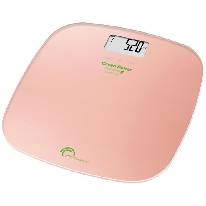 LITTLE BALANCE - Pèse-personne rose nacré 180 kg / 100 g IMC Soft