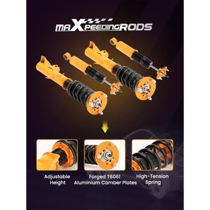 Kit de Suspension Amortisseurs Réglable Filetes Pour BMW E36 3 Séries Doré Neuf 1991–1998