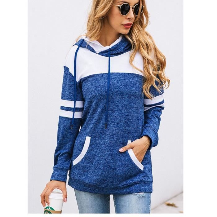 Pull Femme À Capuche Rayé