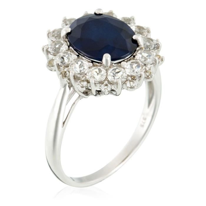 Bague Or Blanc et Saphir
