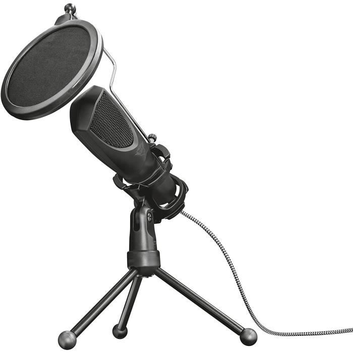 Trust Gaming GXT 232 Mantis Micro Streaming USB, Microphone Professionel avec Trépied et Filtre Anti-Pop, Micro Gamer pour Podcast,