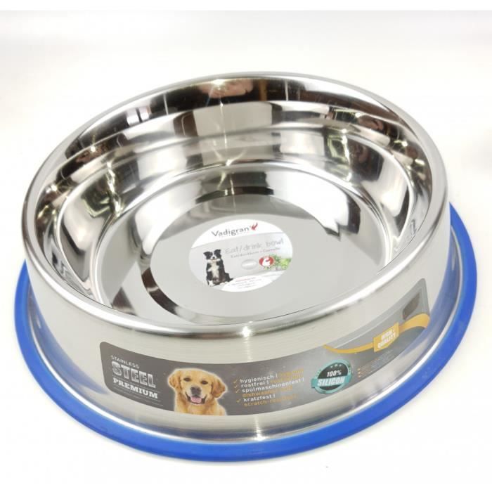 Gamelle inox antidérapante. ø 33 cm 2.8 Litres. pour chien.-Nobby 33,000000