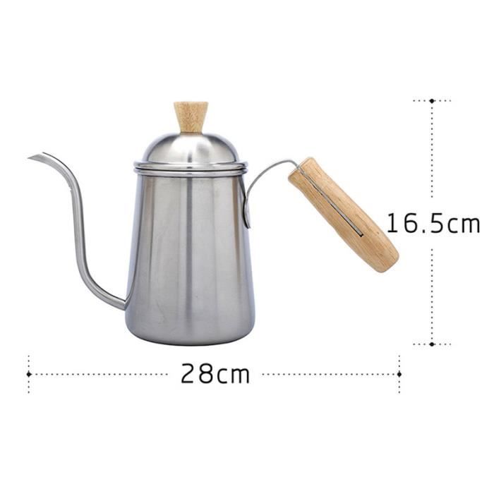Bouilloire à café en acier inoxydable Poignée en bois Cafetière à créative BOUILLOIRE ELECTRIQUE