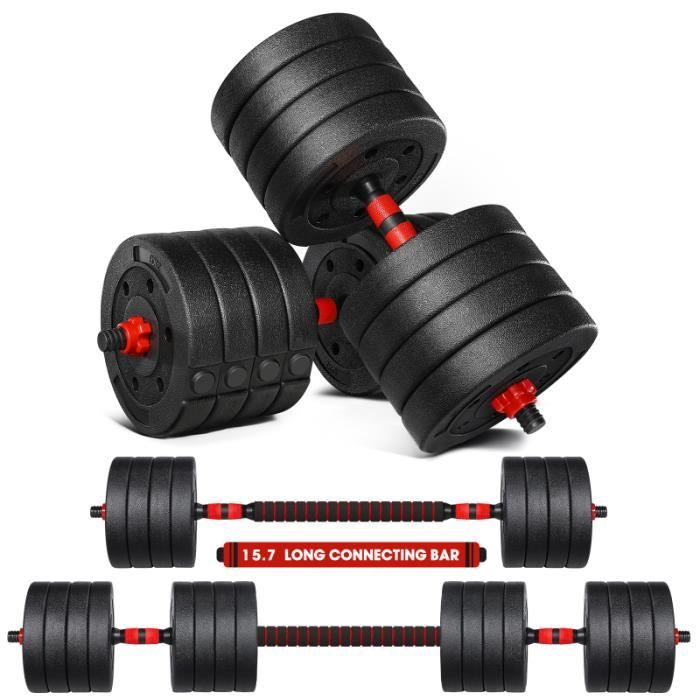 MOVTOTOP 50KG Bâtiment musculaire Tool d'haltérophile Set d'haltère barre - haltere - poids fitness - musculation