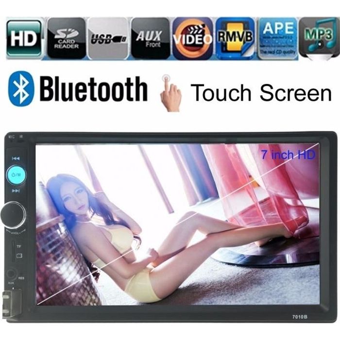 Car Radio Player 7 '' de HD Dans l'écran Dash tactile Bluetooth voiture lecteur FM / MP5 / USB / AUX 2 Din Car Electronics