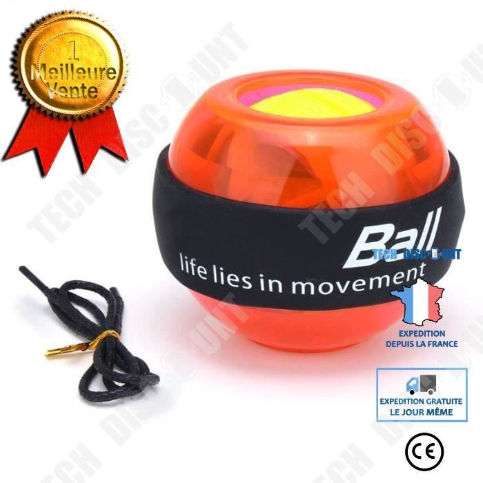 TD® Accessoires Fitness - Musculation,Gyroscope Powerball LED Gyroscope puissance poignets balle bras exercice Force - Type Orange