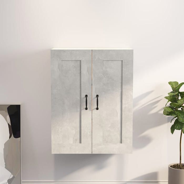 chic meuble de séjour contemporain armoire murale suspendue gris béton 69,5x32,5x90cm fr85056