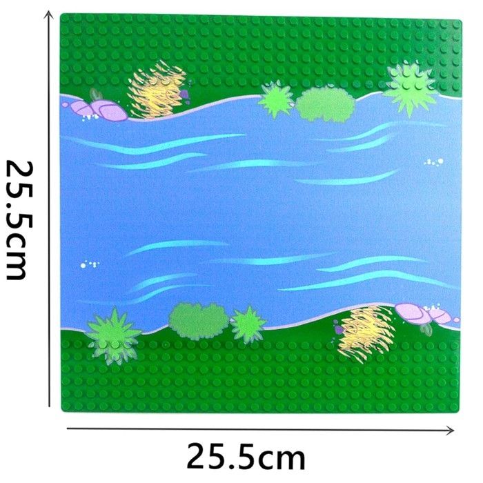 Grande Plaque De Construction 38,4x38,4 Cm (x2) - Vert & Jaune - Compatible Duplo & Autres Marques - ABS - 9