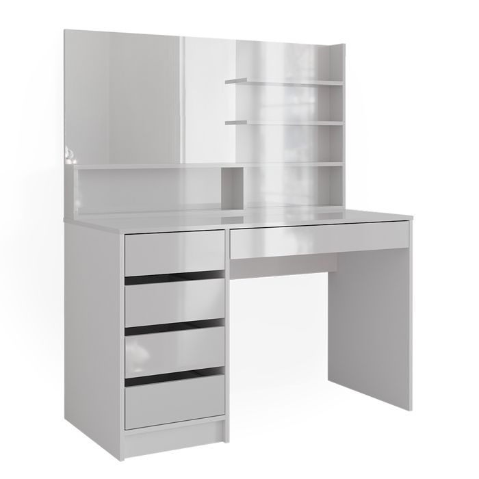 Vicco coiffeuse Sherry, Blanc, 120 cm avec tabouret - Maison