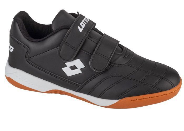 Chaussures Indoor Football pour un garçon Noir Lotto Pacer T Chaussures Indoor Football pour un garçon Noir Lotto Pacer T