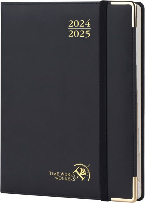Agenda 2025 2026 Semainier A6 - Août 2025 à Juillet 2026, 16x10 Cm Anglais Noir