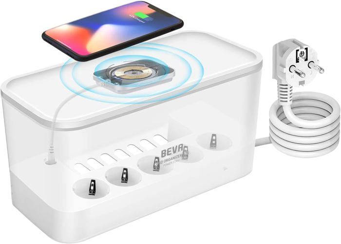 Multiprise Electrique Usb Avec Boîte De Rangement Pour Câbles, 5 ...