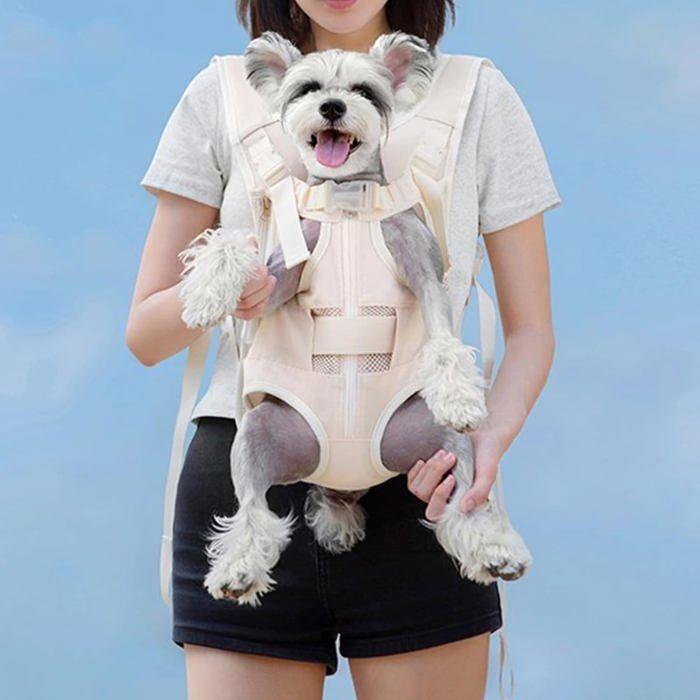 Meilleurs prix pour Sac de transport pour chiendesign respirantsac à dos de voyage pour chienconfortable et sûr (blancS)