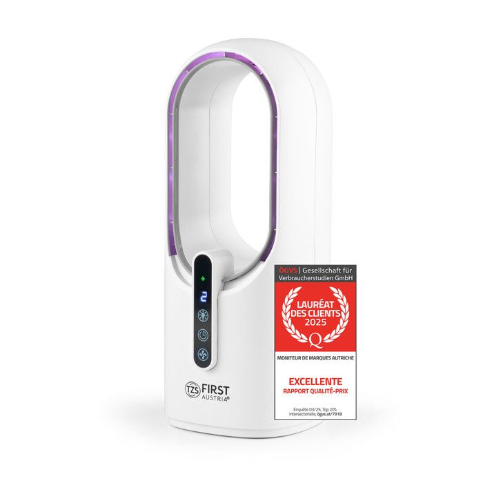 Ventilateur de table avec batterie 2500mAh- Câble de recharge USB 5V- Ventilateur silencieux avec capteur tactile à lécran - Tzs First Austria