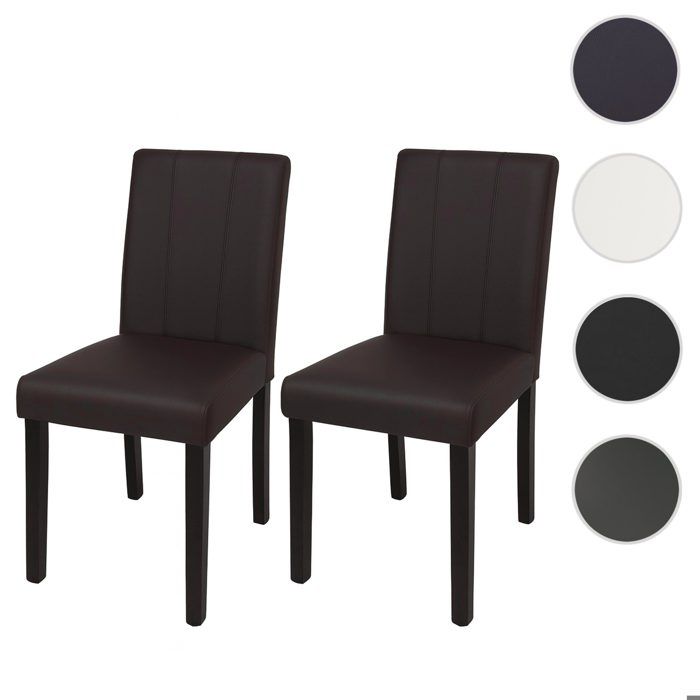 Lot de 2 chaises de salle à manger MCW-O65d marron