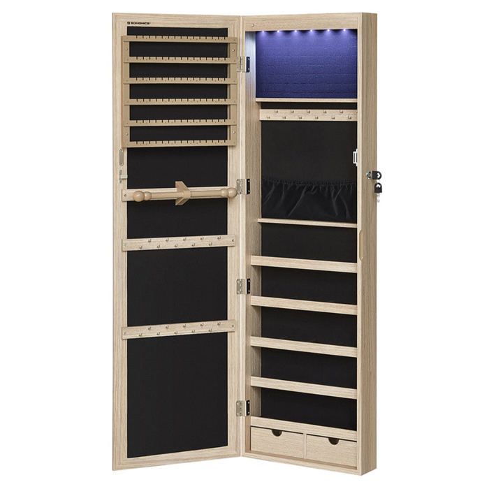 Armoire a bijoux meuble de rangement mural pour colliers boucles d’oreilles placard a accessoires avec miroir 37 x 10 x Armoire a bijoux meuble de rangement mural pour colliers boucles d’oreilles placard a accessoires avec miroir 37 x 10 x