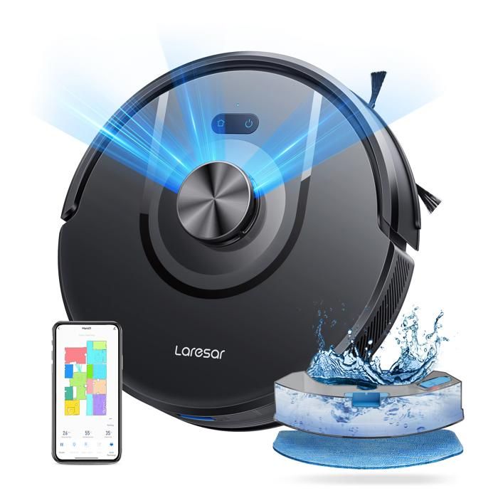 Laresar Mars01 Robot Vacuum 5000 Pa Robot Vacuum Self-Charging Cleaner with Smart Mapping & Custom No-Go Zones for Home Clean - Mars01