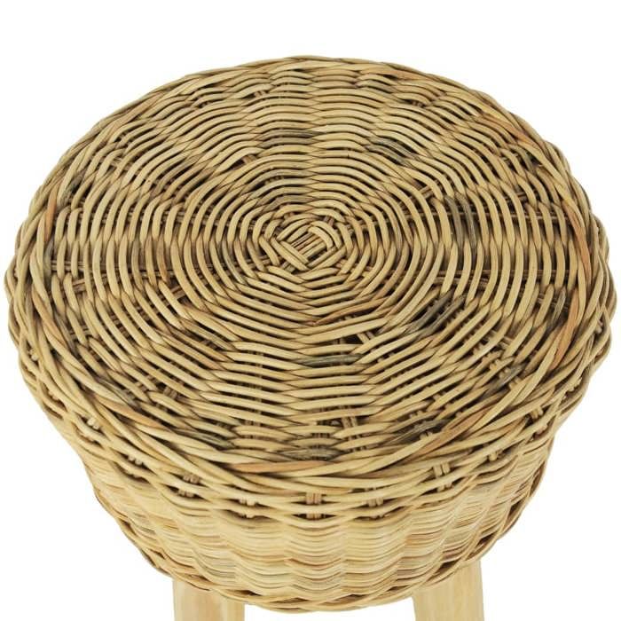 Promotion de Noël Tabouret de bar - SARAZYJ - Chaise haute - Rotin naturel  FR585
