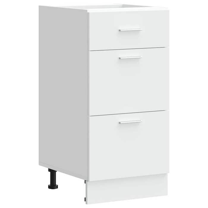 Meuble bas de cuisine - JILL - Lyon - Blanc - 40x46x815 cm - Bois dingénierie - Charge max 50 kg - Pieds réglables