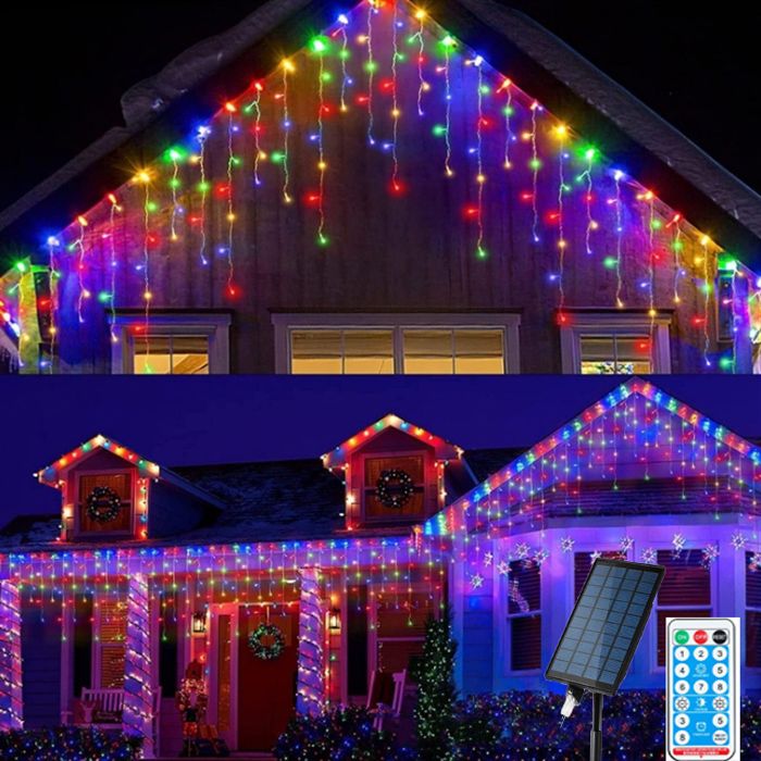 Guirlande Lumineuse Solaire Extérieur 14m 400 LED - 19 Modes Télécommande - IP65 Été/Hiver