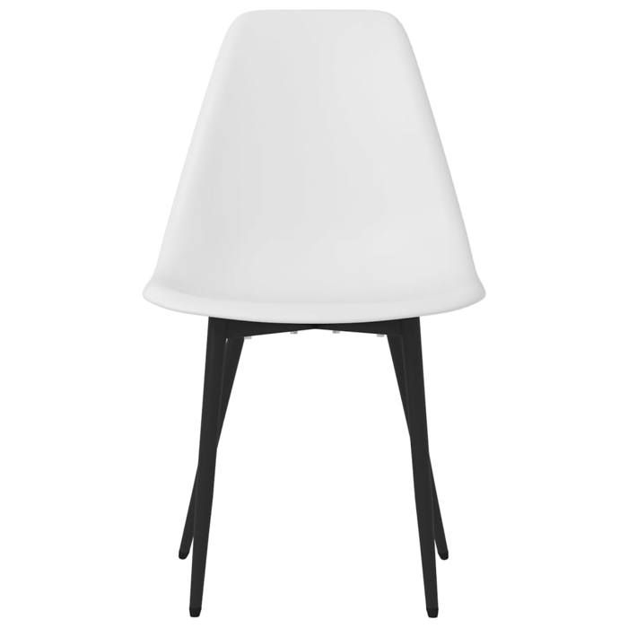 Chaises à manger lot de 2 - WIENS - Blanc - 46 x 52 x 84 cm - PP et métal - Style Scandinave Moderne - Confort dassise