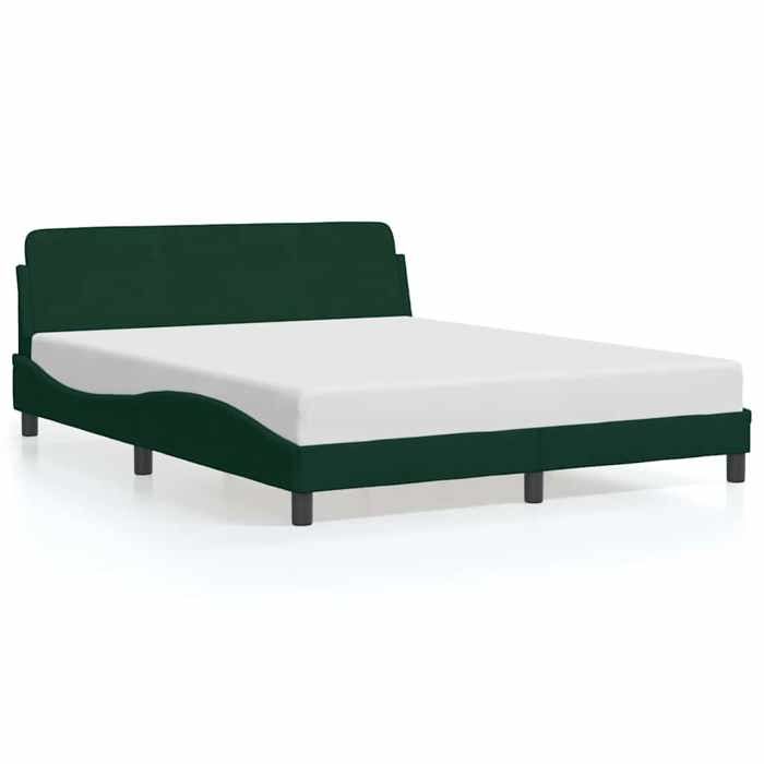 Promotion FévrMeuble de chambre - design contemporain - Structure de lit - 2 places - Dover vert foncé 160x200 cm velours FR13989