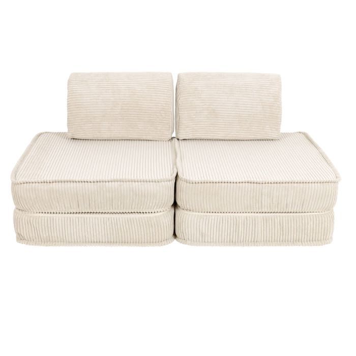 Canapé enfant modulable 4 pcs velours AESTHETIC crème MeowBaby