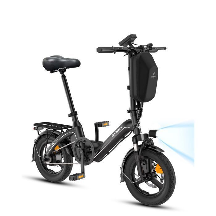Bodywel T16PRO-HJ Vélo Électrique Pliable – Moteur 250W Batterie 36V 10Ah Autonomie assistée 30-55km Pneus 14 pouces – Noir