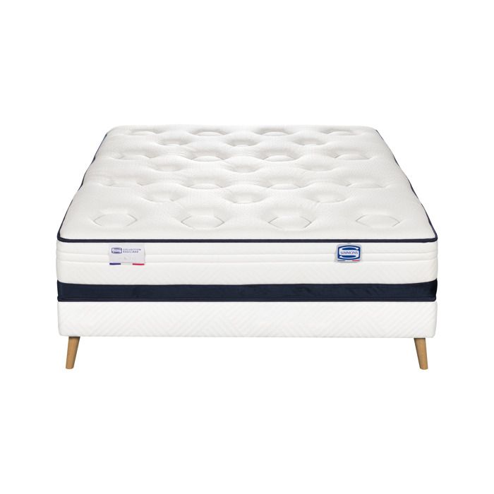 Ensemble LINEDIT matelas ressorts ensachés 160x200 ferme H27 + sommier Ensemble LINEDIT matelas ressorts ensachés 160x200 ferme H27 + sommier